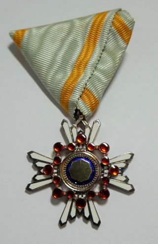 JAPANESE ORDER of SACRED TREASURE 6th CLASS BADGE MEDAL STERLING SILVER 2