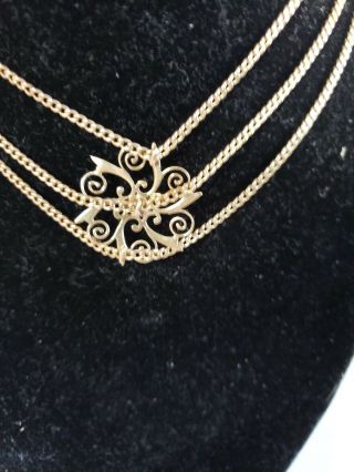 Vintage 14 k gold pendant with Diamond and necklace choker 11