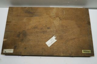 Vintage HUGE MICROMETER in Wood Box MITUTOYO 14 - 15 