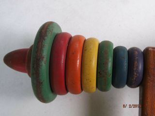 Vintage Holgate Push Toy Wood Stacking Wooden Rings 2