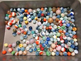 Over 2.  5 Lbs.  Of Vintage / Antique Classic Marbles - Many Styles,  Colors,  Sizes