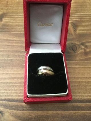 Rare Vintage Cartier Trinity 3 Band 18k Tri - Color Gold Ring Size 5.  25