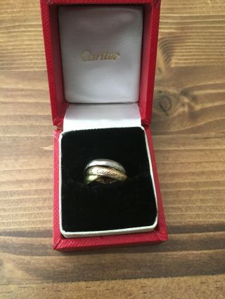 Rare Vintage Cartier Trinity 3 Band 18k Tri - Color Gold Ring Size 5.  25 2
