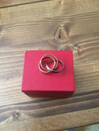 Rare Vintage Cartier Trinity 3 Band 18k Tri - Color Gold Ring Size 5.  25 3