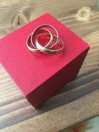 Rare Vintage Cartier Trinity 3 Band 18k Tri - Color Gold Ring Size 5.  25 4