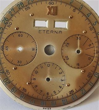 Vintage Eterna Calendar Chronograph dial for caliber Valjoux 72C - 50 ' s 2