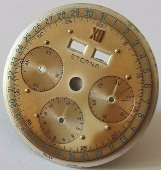Vintage Eterna Calendar Chronograph dial for caliber Valjoux 72C - 50 ' s 3
