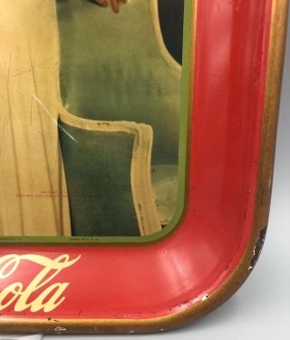 Vintage Coca - Cola Soda Metal Serving Tray 1935 Authentic Lady in Formal Not Repr 2