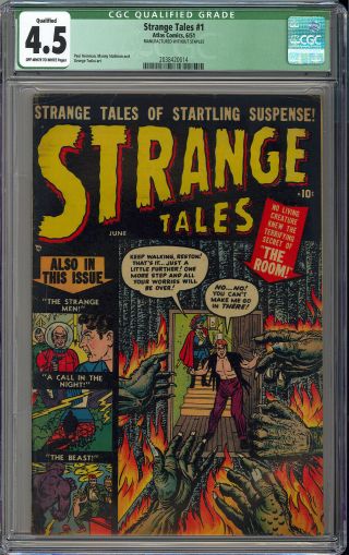 Strange Tales 1 Rare Classic Pre - Code Horror Atlas Marvel Comic 1951 Cgc 4.  5