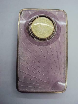 Antique Edwardian Sterling Silver Guilloche Enamel Cigarette Case