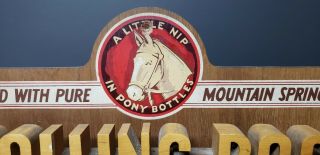 Rare 1940 ' s Rolling Rock Beer Die Cut Wood Backbar Sign Latrobe,  PA Horse Bottle 3