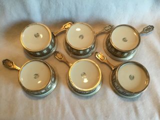 Set 6 Tiffany Makers Sterling Silver & Lenox Porcelain Ramekins 3