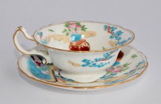 Decorative 1902 - 1905 MOORE BROS Chinoiserie Tea Cup & Saucer Hand Enamelled 2469 4