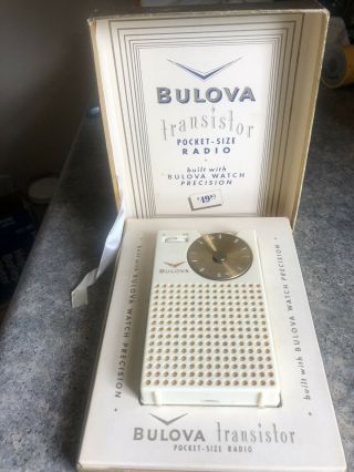 Rare Vintage Bulova Transistor Radio & Orig Box