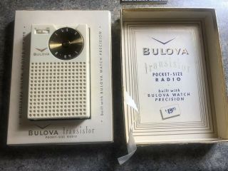 RARE Vintage Bulova TRANSISTOR RADIO & ORIG Box 7