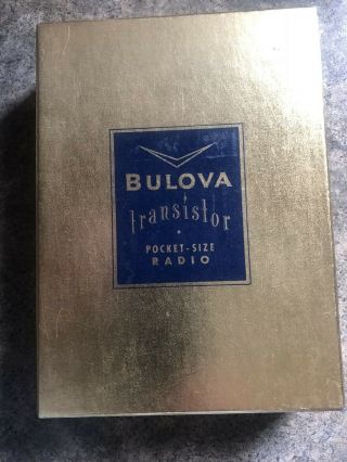 RARE Vintage Bulova TRANSISTOR RADIO & ORIG Box 9