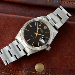 Rolex 6694 Precision Black Dial Vintage 1979 Cal.  1225 78350 Strap Serviced