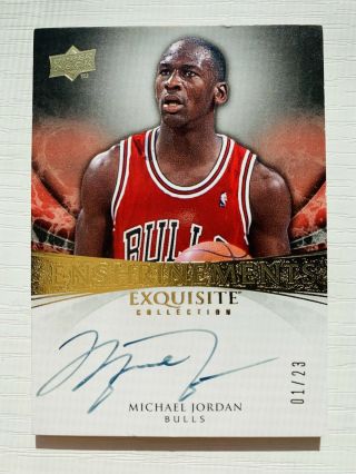 Very Rare 08 - 09 Michael Jordan Exquisite Enshrinements Autograph 1/23 Ssp Auto