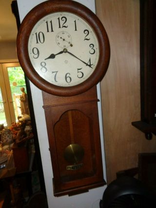 Antique - Ansonia - Oak - Weight Regulator Clock - Ca.  1910 - All - T567