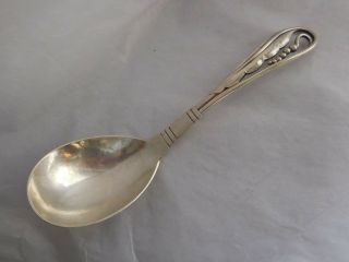 Pea Pod Georg Jensen Denmark Sterling Silver Serving Spoon 7 3/8 Inch