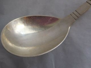 PEA POD GEORG JENSEN DENMARK STERLING SILVER SERVING SPOON 7 3/8 INCH 2