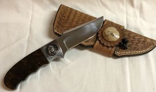D ' Holder Rare Custom Clip Point Knife With Sheath And Case Bruce Shaw Engraving 4