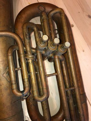 Antique Tuba Ca.  1914 BUESCHER s/n 21482 with MOUTHPIECE PATINA 6