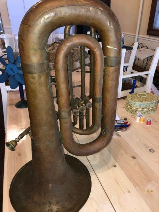 Antique Tuba Ca.  1914 BUESCHER s/n 21482 with MOUTHPIECE PATINA 8