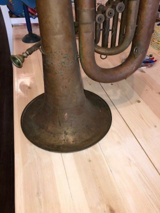 Antique Tuba Ca.  1914 BUESCHER s/n 21482 with MOUTHPIECE PATINA 9
