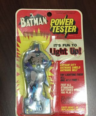 Vtg 1970s Batman Power Tester Battery Tester On Card
