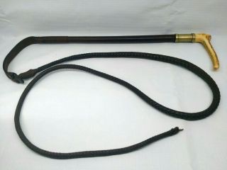 Vintage Crawley & Sons Peterborough Hunting Horse Whip Riding Crop Equestrian
