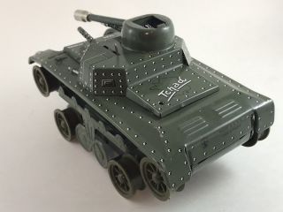 Vintage Tin Litho Toy TANK CHAR TCHAD N° 10 JOUSTRA 2