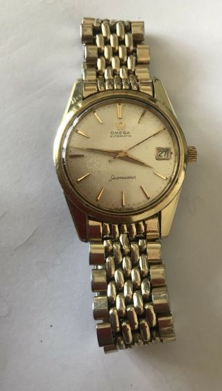 Vintage Gold & Stainless Steel Omega Seamaster Atomatic Wrist Watch