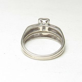 1940s Vintage 14K White Gold 0.  31 Ct Brilliant Cut Diamond Ring 0.  75 Cts Total 3