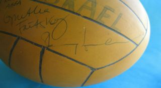 VINTAGE 1977 ABBA AUTOGRAPHS HAND WRITTEN ON WATTER - POLO BALL DEDICATED 3