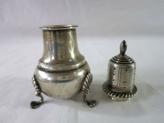 Fisher Sterling Silver Shaker 410 Salt Cellar 480 Shell Glass Liner Gorham Spoon 8