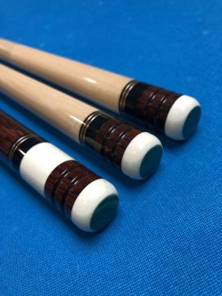 HIGHEND DAVE KIKEL CUE EXOTIC POINTS,  INLAYS,  JOINT,  BUTTCAP - - RARE 10