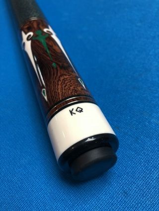 HIGHEND DAVE KIKEL CUE EXOTIC POINTS,  INLAYS,  JOINT,  BUTTCAP - - RARE 5