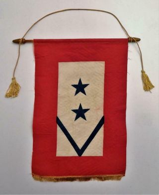 Vintage Wwii Two Stars Sons In Service V For Victory Window Flag Banner