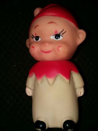 Vintage Rare Squeak Toy Elf Rubber Doll Made In Japan