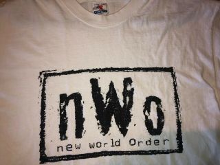 Rare Vintage T - America 90s Nwo White Promo Shirt Wrestling Wwf Wcw Ecw