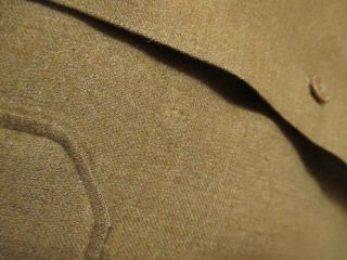 SMALL True Vtg 40s WW2 US Army Mustard Wool Khaki Shirt WWII 4