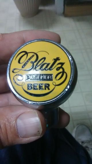 Vintage Blatz Pilsener Beer Chrome Tap Handle Knob Real