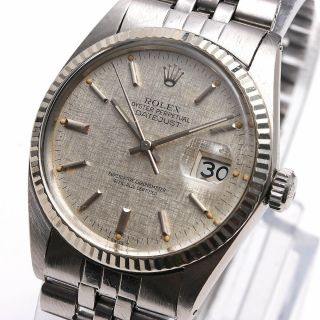 Rolex Datejust Ref.  16014 Automatic Rare Silver Linen Dial Gents Watch,  $1nr