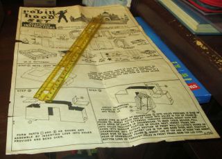 Old Vintage Marx Robin Hood Castle Toy Play Set Instruction Sheet 1950 