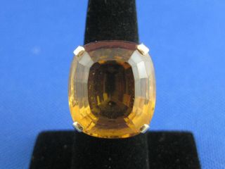 Vintage 14k Yellow Gold Large Citrine Ring Size 5.  75