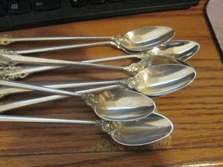 Wallace Grande Baroque 8 Ice Tea Spoons Sterling 28.  10 Each.