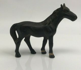 Antique Hubley Cast Iron Black Equestrian Horse Statue Figurine,  Metal