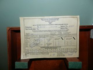 Vintage Freiberger Trommel Marine Sextant Box Paperwork NR 3