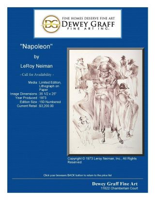 VERY RARE LeRoy NEIMAN – “Napoleon” - Limited Edition signed & numbered 8